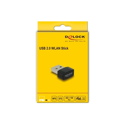 Delock USB 2.0 Dual Band WLAN ac/a/b/g/n Nano Stick 433 Mbps