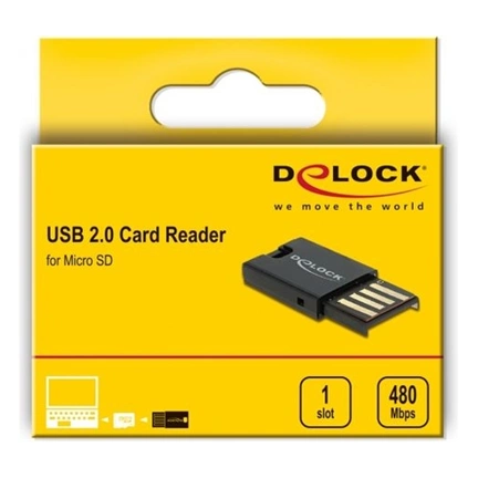 Delock USB 2.0 kártyaolvasó Micro SD memóriakártyákhoz