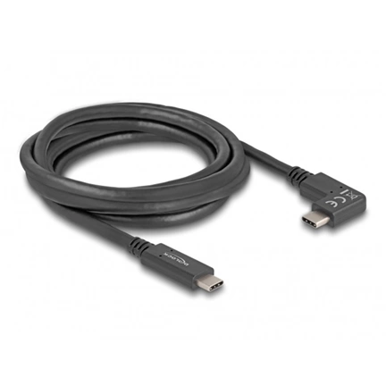 Delock USB 5Gbps kábel Type-C / Type-C balra/jobbra ívelt 2m 4K PD 60W E-Marker