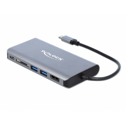 Delock USB Type-C™ dokkolóállomás 4K - HDMI / DP / USB 3.0 / SD / LAN / PD 3.0