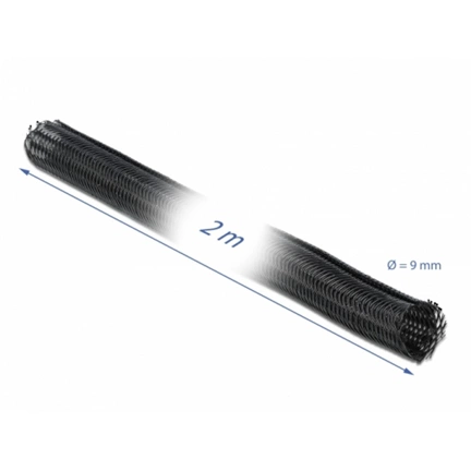 Delock fonott önzáródó kábelharisnya (2m x 9mm) fekete