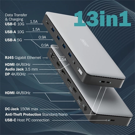 Digitus 13in1 USB-C Docking Station Silver