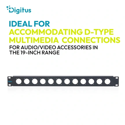 Digitus 1U rack panel for 12 x D-Type modules