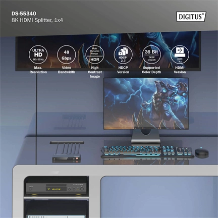 Digitus 8K HDMI Splitter Black