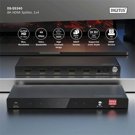 Digitus 8K HDMI Splitter Black
