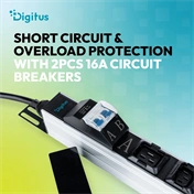 Digitus Basis IT PDU, single-phase 32 A, 24 x C13, 2 x C19, 4 x grounded outlets, 3 m power cord, IEC 60309 32 A plug