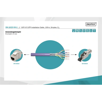Digitus CAT6 F-UTP Installation cable 100m Purple