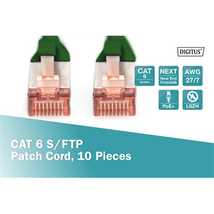 Digitus CAT6 S-FTP Patch Cable 5m Green (10db)