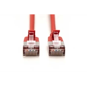 Digitus CAT 6A F-FTP keskeny patch kábel, 0,5 m, piros, 10 db