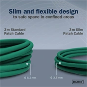 Digitus CAT 6A F-FTP keskeny patch kábel, 1.5 m, zöld, 10 db