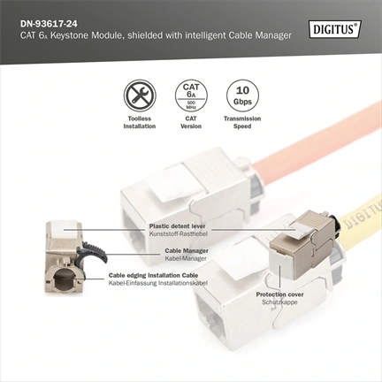 Digitus CAT 6A Keystone Jack, shielded