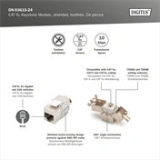 Digitus CAT 6A Keystone Jack, shielded,Re-embedded
