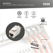 Digitus CAT 6A Keystone Jack, shielded,Re-embedded