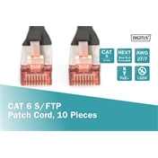 Digitus CAT 6 S-FTP Patch Cable 5m Black (10db)