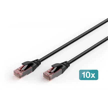 Digitus CAT 6 U/UTP kültéri patch kábel, PE, 3 m, 10 db