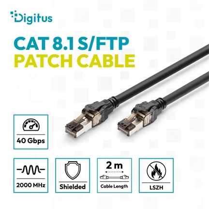 Digitus CAT 8.1 S/FTP patch kábel, 2 m, 10 db