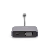 Digitus DA-70825 USB Type-C to VGA/miniDisplayPort 4K/30Hz Graphics Adapter Silver