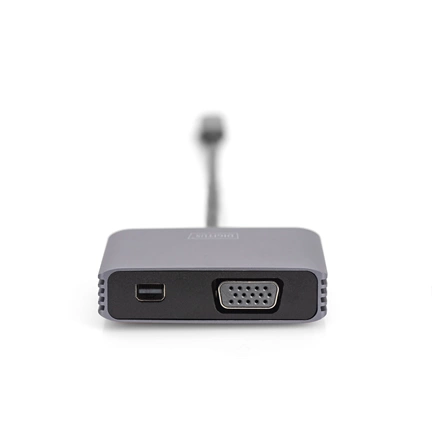 Digitus DA-70825 USB Type-C to VGA/miniDisplayPort 4K/30Hz Graphics Adapter Silver