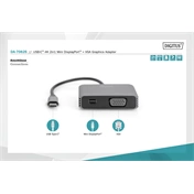 Digitus DA-70825 USB Type-C to VGA/miniDisplayPort 4K/30Hz Graphics Adapter Silver