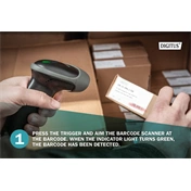 Digitus DA-81003 BT/RJ45/USB 1D/2D kézi vonalkódolvasó USB kit állvánnyal