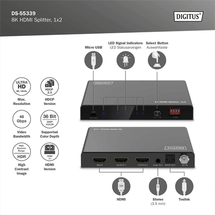 Digitus DS-55339 8K HDMI Splitter