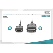 Digitus HDMI High Speed con. cable, type C - A, HighFlex