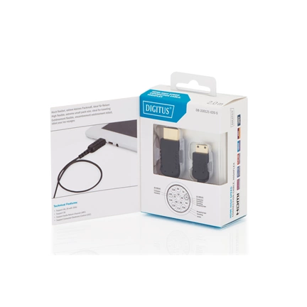 Digitus HDMI High Speed con. cable, type C - A, HighFlex