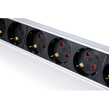Digitus Socket strip with aluminum profile, 9-way socket outlet with earthing contact, 2 m supply cable