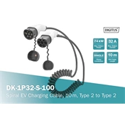 Digitus Spiral EV charging cable Type 2 to Type 2 10m Black