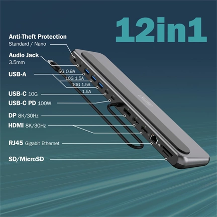 Digitus USB-C 8K docking station 12-port