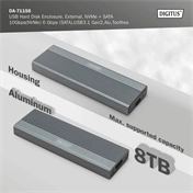 Digitus USB M.2 hard disk enclosure SSD external