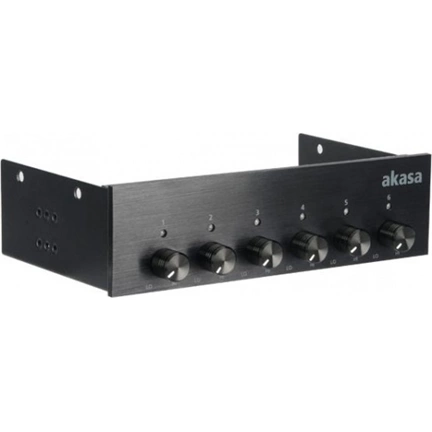 ELŐLAPI PANEL AKASA 5,25" FC.Six Fan-Controller - Fekete
