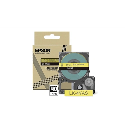 EPSON Colour Tape Yellow/Grey 12mm 8m LK-4YAS
