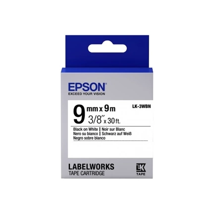 EPSON Label Cartridge Standard LK-3WBN Standard Black/White 9mm (9m)