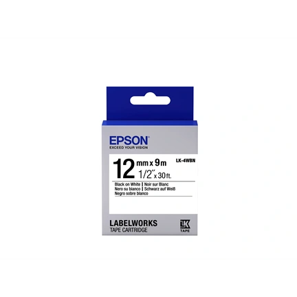 EPSON Label Cartridge Standard LK-4WBN Black/White 12mm (9m)