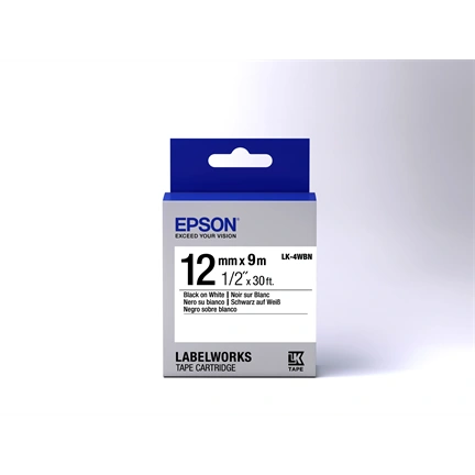 EPSON Label Cartridge Standard LK-4WBN Black/White 12mm (9m)