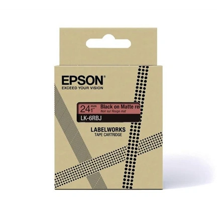 EPSON Matte Tape Red/Black 18mm 8m LK-5RBJ