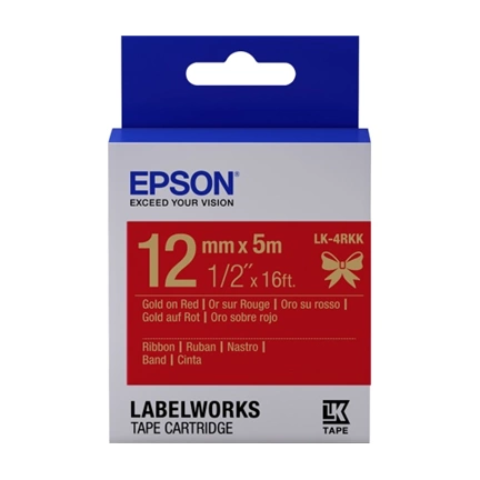 EPSON Satin Ribbon – Red/Gold 12mm(5m) – LK-4RKK