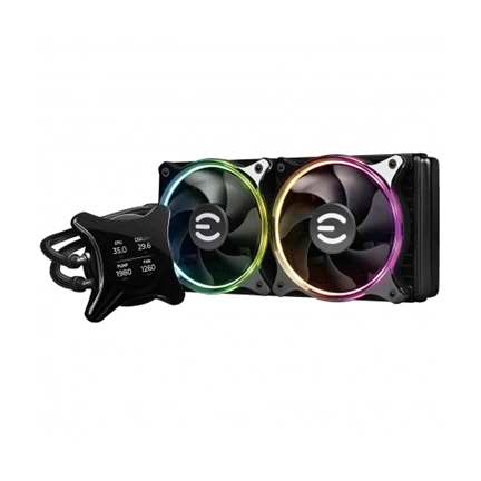 EVGA CLCx All-In-One LCD 2x120mm PWM ARGB Fans 240mm