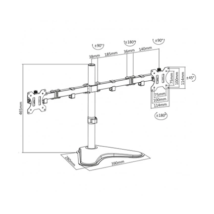 EWENT Desk Stand for 2 monitors