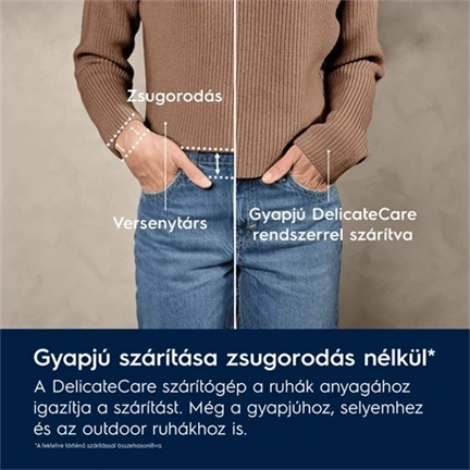 Electrolux EW7D39BOCE DelicateCare Hőszivattyús szárítógép, C  energiaosztály, 9 kg, inverter motor, Wifi