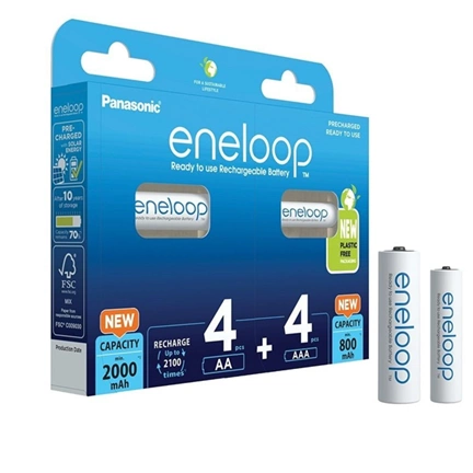 Eneloop 4db AA 2000MAh + 4db AAA 800mAh
