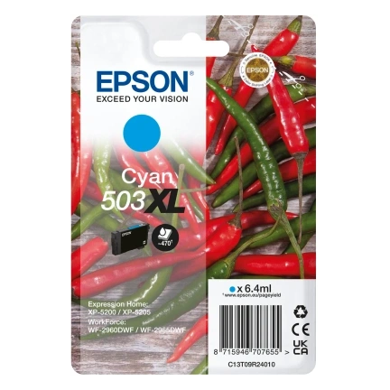 Epson 503XL - 6.4 ml - XL - cyan - original - blister with RF/acoustic alarm - ink cartridge - for Expression Home XP-52