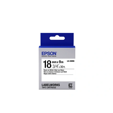 Epson Label Cartridge Standard LK-5WBN Black/White 18mm (9m)