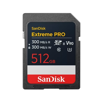Extreme PRO 512GB SDXC Memory Card 300/300MB/s , 8K, V90, UHS-II