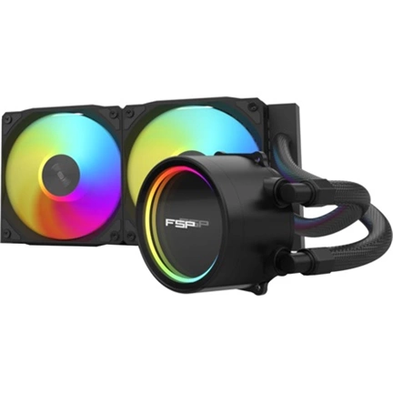FSP AE24 komplett vízhűtőrendszer RGB világítással, 240mm, fekete