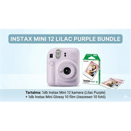 FUJIFILM INSTAX MINI 12 LILAC PURPLE + Instax Mini Film Glossy (10lap)