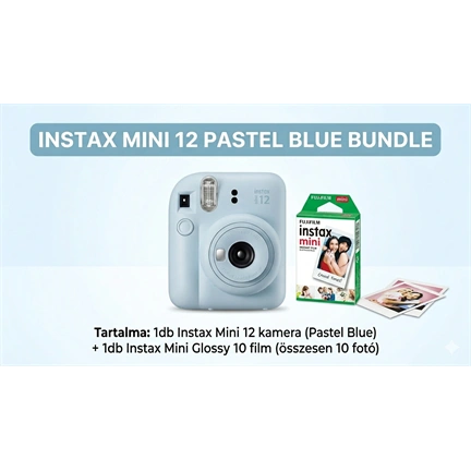 FUJIFILM INSTAX MINI 12 PASTEL BLUE + Instax Mini Film Glossy (10lap)