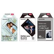 FUJIFILM Instax Mini Film Glossy Classic Bundle (Bluemarble, Black Frame, Monochrome) (30lap)