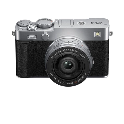 Fujifilm X-E5 + XF 23mm f/2.8 R WR MILC fényképezőgép KIT (ezüst)